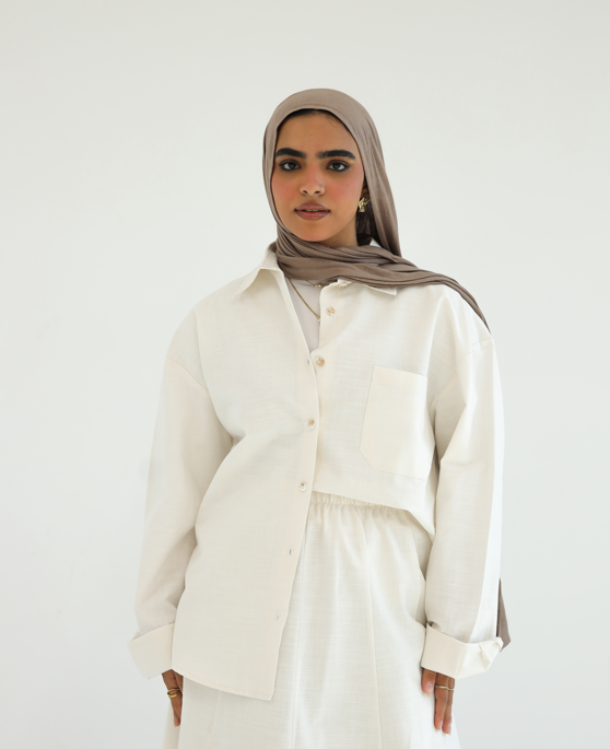 Seashell buttons linen set
