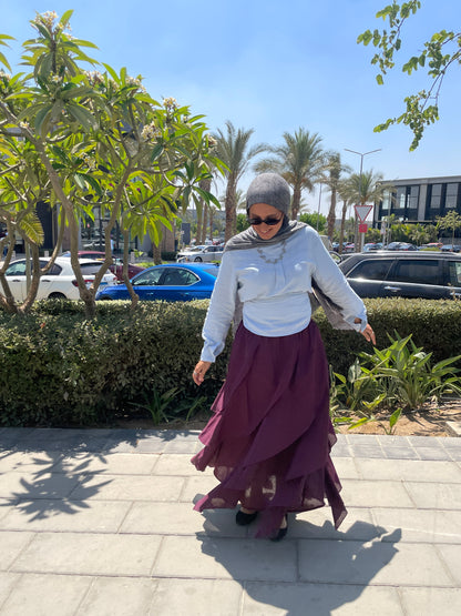 The Tulip Skirt in Burgundy