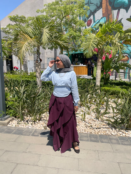The Tulip Skirt in Burgundy