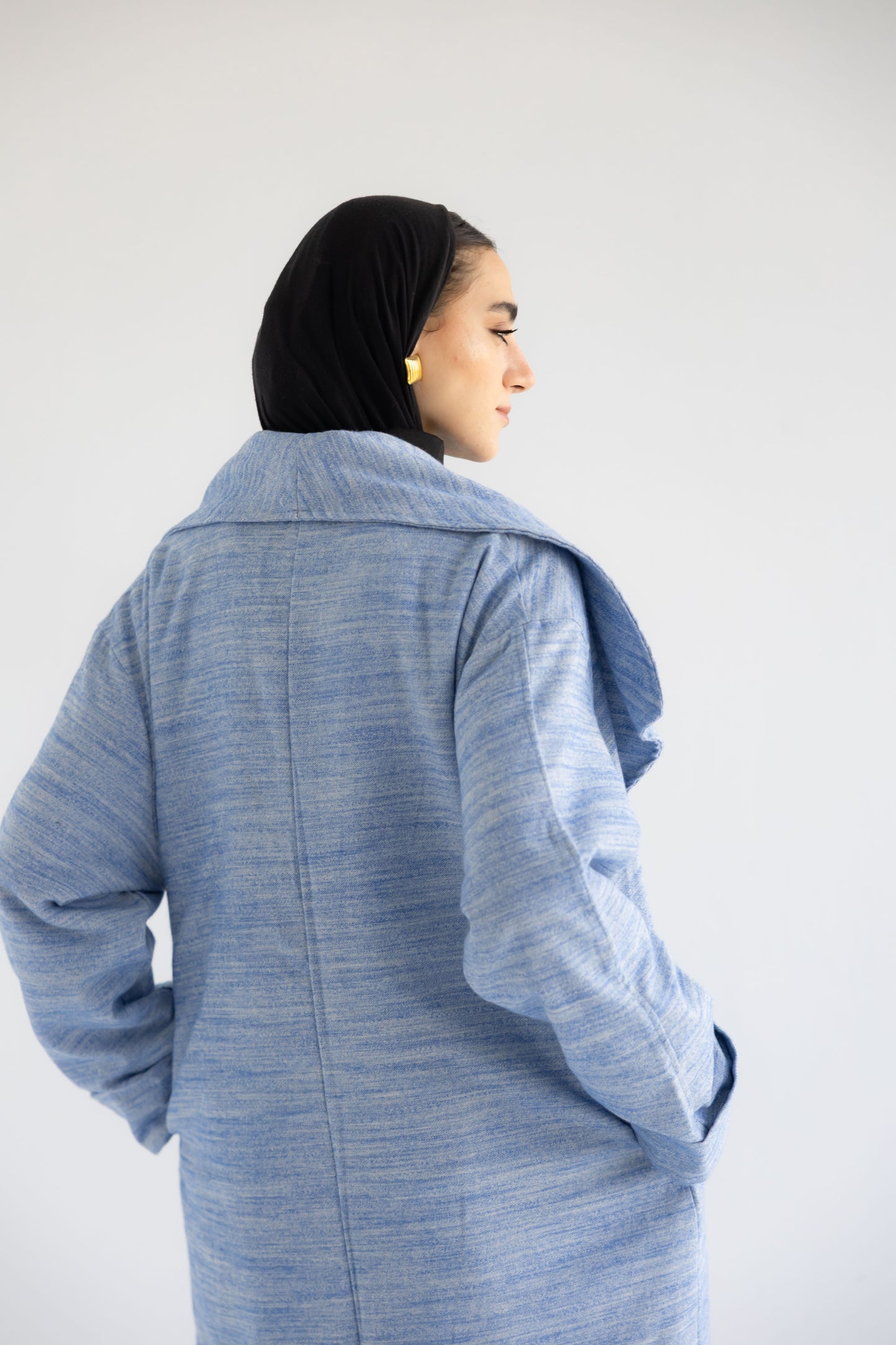Defa' Drape Cardigan in Azure (دِفْء)