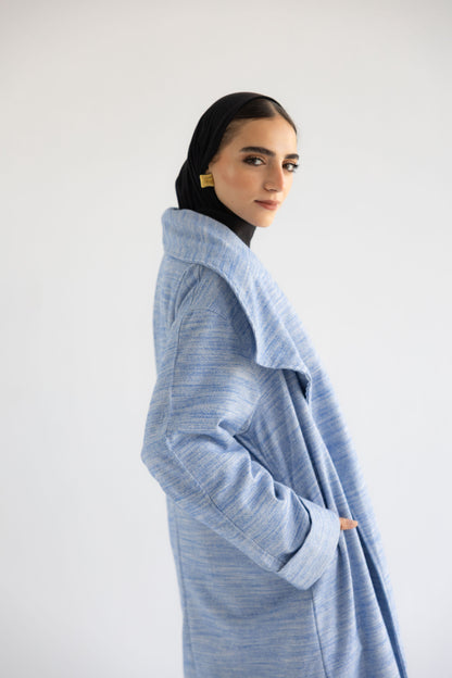 Defa' Drape Cardigan in Azure (دِفْء)