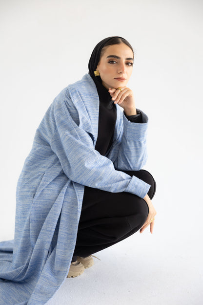 Defa' Drape Cardigan in Azure (دِفْء)