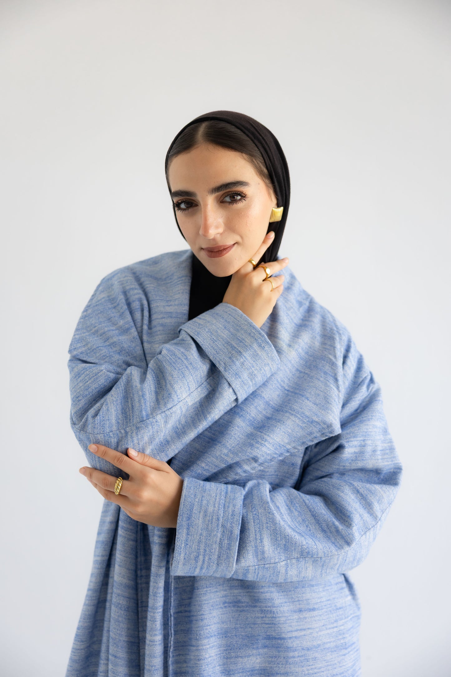 Defa' Drape Cardigan in Azure (دِفْء)