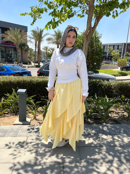 The Tulip Skirt in Butter Yellow
