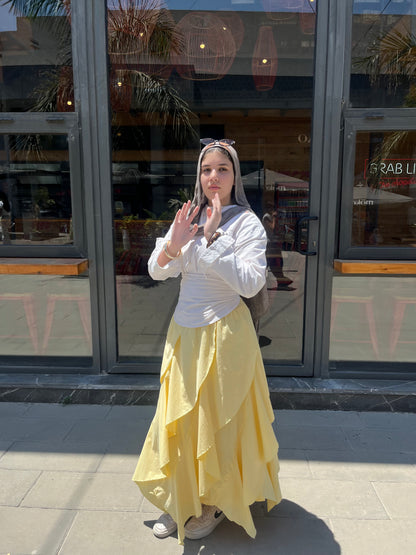 The Tulip Skirt in Butter Yellow