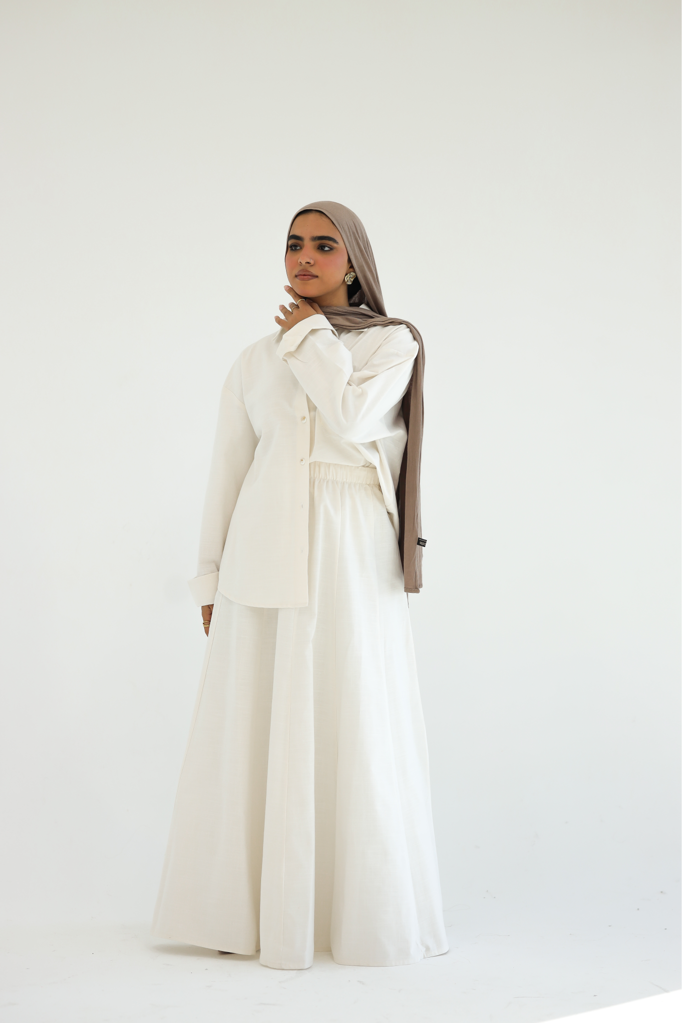 Linen Skirt Off-White Set